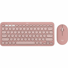 Logitech Pebble 2 Combo, Wireless Keyboard and Mouse, Quiet and Portable, Customizable, Logi Bolt, Tonal Rose — 920-012199