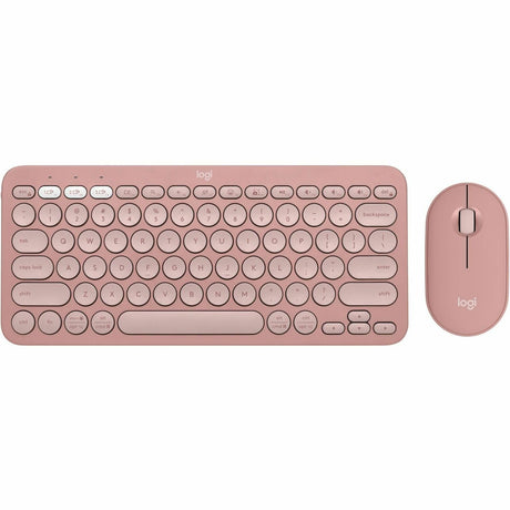Logitech Pebble 2 Combo, Wireless Keyboard and Mouse, Quiet and Portable, Customizable, Logi Bolt, Tonal Rose — 920-012199