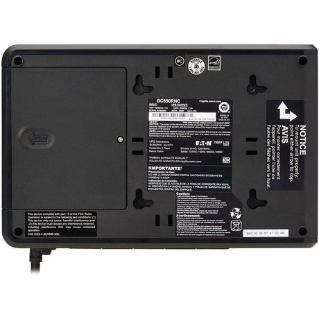 Eaton Tripp Lite Series 850VA 450W 120V Standby Cloud-Connected UPS with Remote Monitoring - 5 NEMA 5-15R Outlets (Surge + Battery Backup), 5-15P Plug, Desktop — BC850RNC