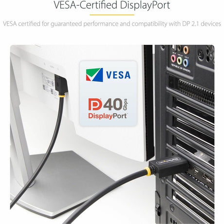 StarTech.com 3ft DisplayPort 2.1 Cable, VESA Certified DP40 DisplayPort Cable w/UHBR10/HDR/DSC 1.2a/HDCP 2.2, 8K 60Hz, DP 2.1 Cord — P4AD122-KVM-SWITCH