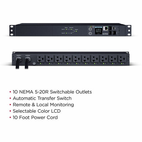 CyberPower PDU44002 Single Phase 100 - 120 VAC 20A Switched ATS PDU — PDU44002