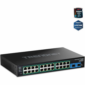 TRENDnet 26-Port Hardened Industrial Gigabit PoE+ Rackmount Switch — TI-RP262