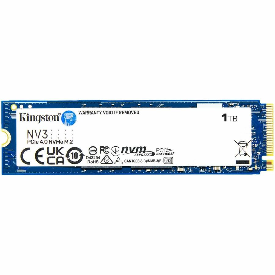 Kingston NV3 1 TB Solid State Drive - M.2 2280 Internal - PCI Express NVMe (PCI Express NVMe 4.0 x4) — SNV3S/1000G