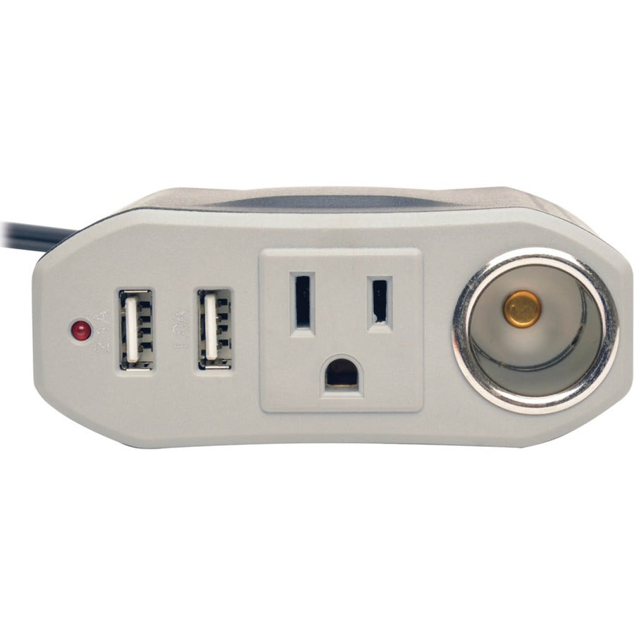 Eaton Tripp Lite Series 100W PowerVerter Ultra-Compact Car Inverter with Outlet, 12V CLA Receptacle, and 2 USB Charging Ports — PV100USB