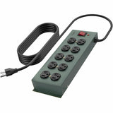 Belkin 10-Outlet Metal Surge Protector - 15ft Cord - Straight Plug - 885J - On-Off Switch - Green (5-pack) — F9D1000-155PK