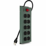 Belkin 10-Outlet Metal Surge Protector - 15ft Cord - Straight Plug - 885J - On-Off Switch - Green (5-pack) — F9D1000-155PK
