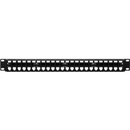 Eaton Tripp Lite Series 48-Port 1U Rack-Mount Unshielded Blank Keystone/Multimedia Patch Panel, RJ45 Ethernet, USB, HDMI, Cat5e/6, TAA — N062-048-KJ