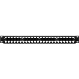 Eaton Tripp Lite Series 48-Port 1U Rack-Mount Unshielded Blank Keystone/Multimedia Patch Panel, RJ45 Ethernet, USB, HDMI, Cat5e/6, TAA — N062-048-KJ