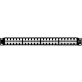 Eaton Tripp Lite Series 48-Port 1U Rack-Mount Unshielded Blank Keystone/Multimedia Patch Panel, RJ45 Ethernet, USB, HDMI, Cat5e/6, TAA — N062-048-KJ