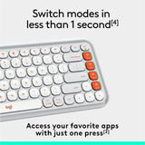 Logitech POP ICON KEYS Wireless Bluetooth Keyboard, Comfortable Typing, Programmable Keys, Easy-Switch Between up to 3 Devices (Off-white & Orange) — 920-012935