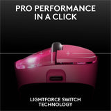 Logitech G PRO X SUPERLIGHT 2 DEX LIGHTSPEED Wireless Gaming Mouse, 60g Pro-Grade Lightweight Mouse With 5 Programmable Buttons, 32k DPI Sensor, USB-C Charging, for PC/Mac - Magenta — 910-007371
