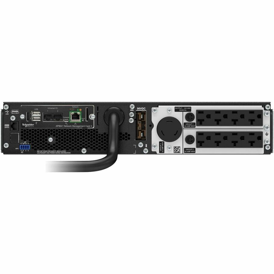 APC Smart-UPS On-Line, 3kVA, Rackmount 2U, 120V, 8x 5-20R+1x L5-30R NEMA outlets, Network Card, Extended runtime, W/ rail kit [TAA] — SRT3000RMXLA-NCUS
