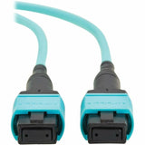 Eaton Tripp Lite Series 100G Multimode 50/125 OM4 Fiber Optic Cable (12F MPO/MPO-PC F/F), Type-B Polarity, OFNP, Aqua, 3 m (9.8 ft.), TAA — N845B-03M-12TAA