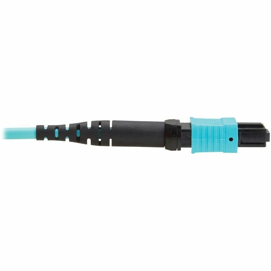 Eaton Tripp Lite Series 100G Multimode 50/125 OM4 Fiber Optic Cable (12F MPO/MPO-PC F/F), Type-B Polarity, OFNP, Aqua, 10 m (32.8 ft.), TAA — N845B-10M-12TAA