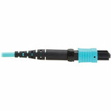 Eaton Tripp Lite Series 100G Multimode 50/125 OM4 Fiber Optic Cable (12F MPO/MPO-PC F/F), Type-B Polarity, OFNP, Aqua, 10 m (32.8 ft.), TAA — N845B-10M-12TAA
