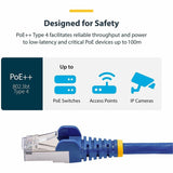 StarTech.com 6in Blue CAT8 Ethernet Cable, Snagless RJ45, 25G/40G 2000MHz, 100W PoE, S/FTP, 26AWG Pure Bare Copper, LSZH Network Patch Cord — NLBL-6IN-CAT8-PATCH