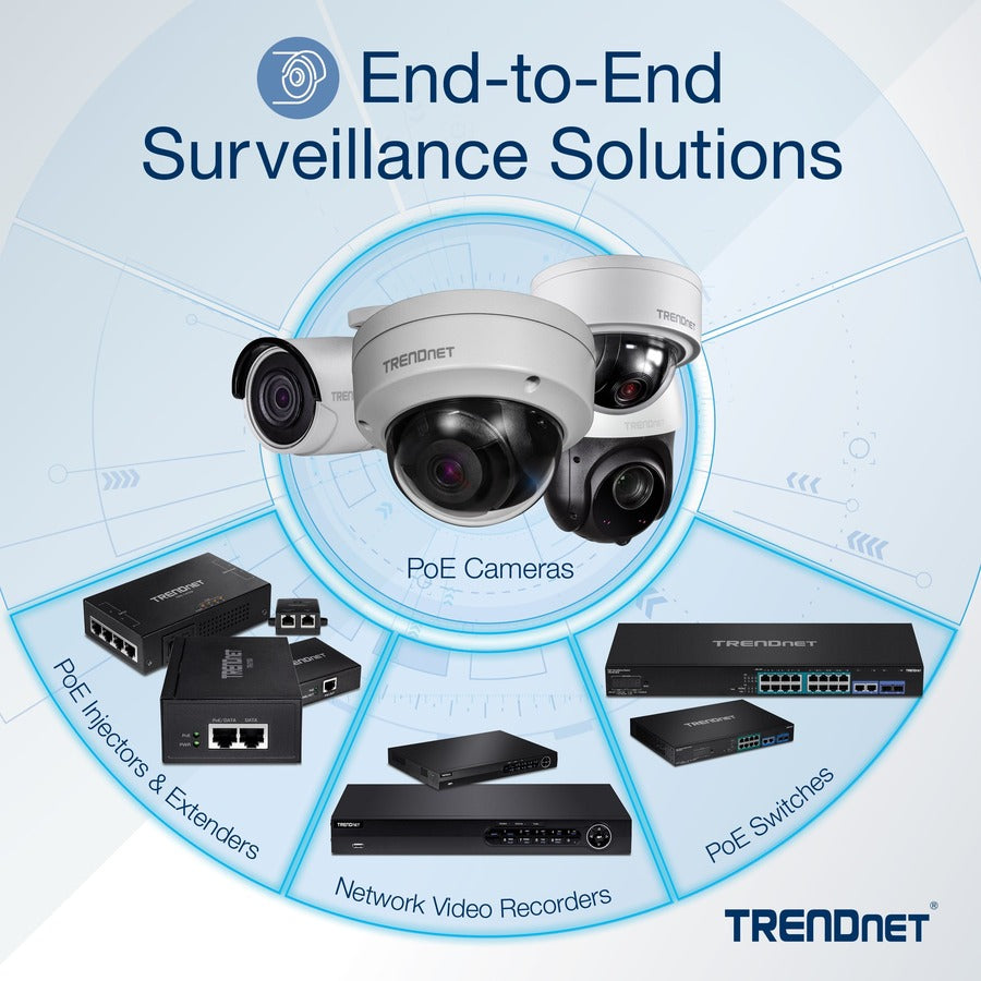 TRENDnet Gigabit PoE+ Repeater/Amplifier; Single Port PoE; Power Over Ethernet; 802.3af; 802.3at; 10/100/1000 Mbps; TPE-E110