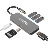 Plugable USB C Hub Multiport Adapter, 7-in-1 Hub Compatible with MacBook Pro, Windows, Chromebook, Dell XPS, Thunderbolt 3 and More — USBC-7IN1