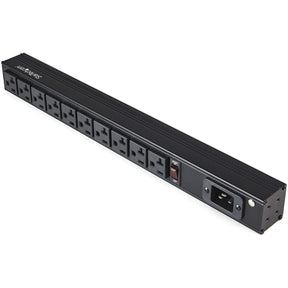 StarTech.com 10 Outlet Rack Mount Power Strip 125V/16 Amp, 1U Horizontal 19" Rackmount PDU, NEMA 5-20P Input, 10x NEMA 5-15/20R Outlets — RKPW101920