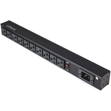 StarTech.com 10 Outlet Rack Mount Power Strip 125V/16 Amp, 1U Horizontal 19" Rackmount PDU, NEMA 5-20P Input, 10x NEMA 5-15/20R Outlets — RKPW101920