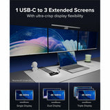 Plugable USB C to HDMI Multi Monitor Adapter - Triple 4K60 Displays - Driverless MST Hub for Windows, Chrome OS, USB-C, Thunderbolt, USB4 Laptops — USBC-MSTH3