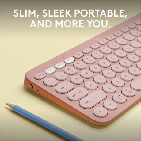 Logitech Pebble Keys 2 K380s, Multi-Device Bluetooth Wireless Keyboard with Customizable Shortcuts, Tonal Rose — 920-011777