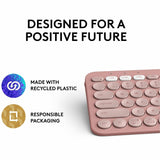Logitech Pebble Keys 2 K380s, Multi-Device Bluetooth Wireless Keyboard with Customizable Shortcuts, Tonal Rose — 920-011777