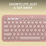 Logitech Pebble Keys 2 K380s, Multi-Device Bluetooth Wireless Keyboard with Customizable Shortcuts, Tonal Rose — 920-011777