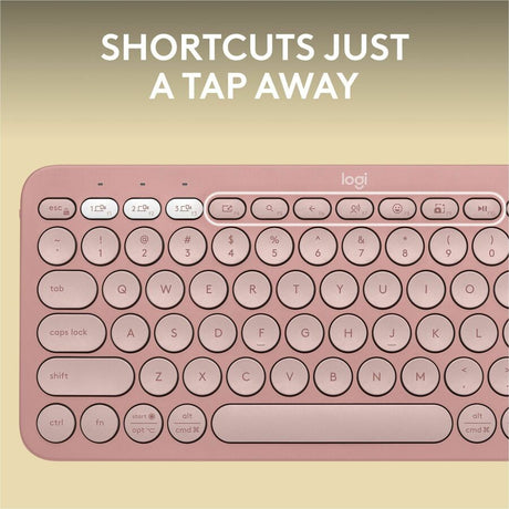 Logitech Pebble Keys 2 K380s, Multi-Device Bluetooth Wireless Keyboard with Customizable Shortcuts, Tonal Rose — 920-011777