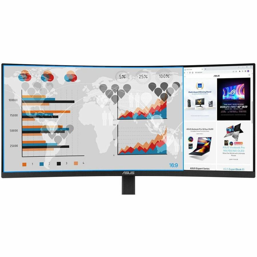 Asus VA34VCPSR 34" Class UW-QHD Curved Screen LED Monitor - 21:9 - Black — VA34VCPSR
