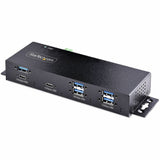 StarTech.com 7-Port Industrial USB 10Gbps Hub with Power Adapter, Mountable, 5x USB-A and 2x USB-C Downstream Ports, ESD Protection, TAA — HB31C5A2CME