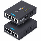 StarTech.com 4-Port Gigabit Midspan, PoE+ Injector, 802.3at & 802.3af, Wall-Mountable Power over Ethernet Midspan, TAA Compliant — POEINJ4G-US