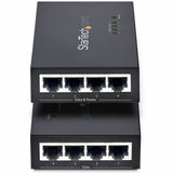 StarTech.com 4-Port Gigabit Midspan, PoE+ Injector, 802.3at & 802.3af, Wall-Mountable Power over Ethernet Midspan, TAA Compliant — POEINJ4G-US