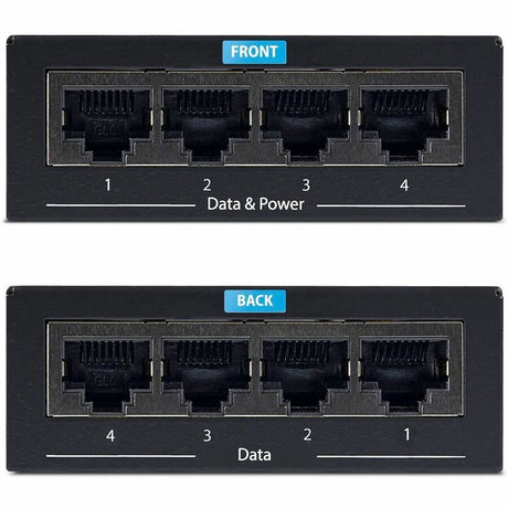 StarTech.com 4-Port Gigabit Midspan, PoE+ Injector, 802.3at & 802.3af, Wall-Mountable Power over Ethernet Midspan, TAA Compliant — POEINJ4G-US