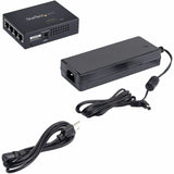 StarTech.com 4-Port Gigabit Midspan, PoE+ Injector, 802.3at & 802.3af, Wall-Mountable Power over Ethernet Midspan, TAA Compliant — POEINJ4G-US