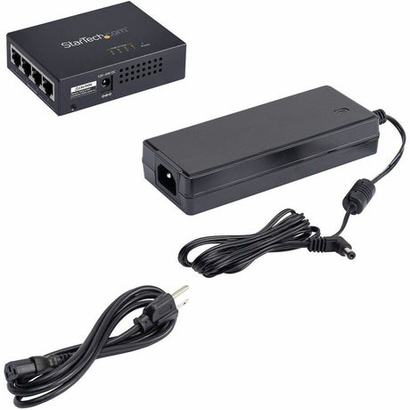 StarTech.com 4-Port Gigabit Midspan, PoE+ Injector, 802.3at & 802.3af, Wall-Mountable Power over Ethernet Midspan, TAA Compliant — POEINJ4G-US