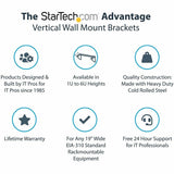 StarTech.com 2U 19in Steel Vertical Wall Mount Equipment Rack Bracket — RK219WALLV