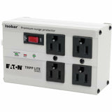 Eaton Tripp Lite Series Isobar 4-Outlet Surge Protector, 6 ft. Cord with Right-Angle Plug, 3330 Joules, Diagnostic LEDs, Metal Housing — ISOBAR4ULTRA