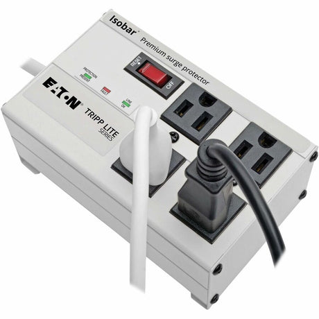 Eaton Tripp Lite Series Isobar 4-Outlet Surge Protector, 6 ft. Cord with Right-Angle Plug, 3330 Joules, Diagnostic LEDs, Metal Housing — ISOBAR4ULTRA