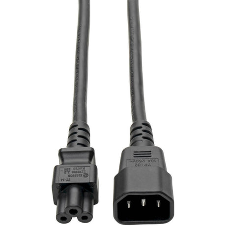 Eaton Tripp Lite Series Laptop Power Adapter Cord, C14 to C5 Adapter - 7A/125V or 2.5A/250V, 18 AWG, 6 ft. (1.83 m), Black — P014-006