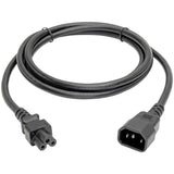 Eaton Tripp Lite Series Laptop Power Adapter Cord, C14 to C5 Adapter - 7A/125V or 2.5A/250V, 18 AWG, 6 ft. (1.83 m), Black — P014-006