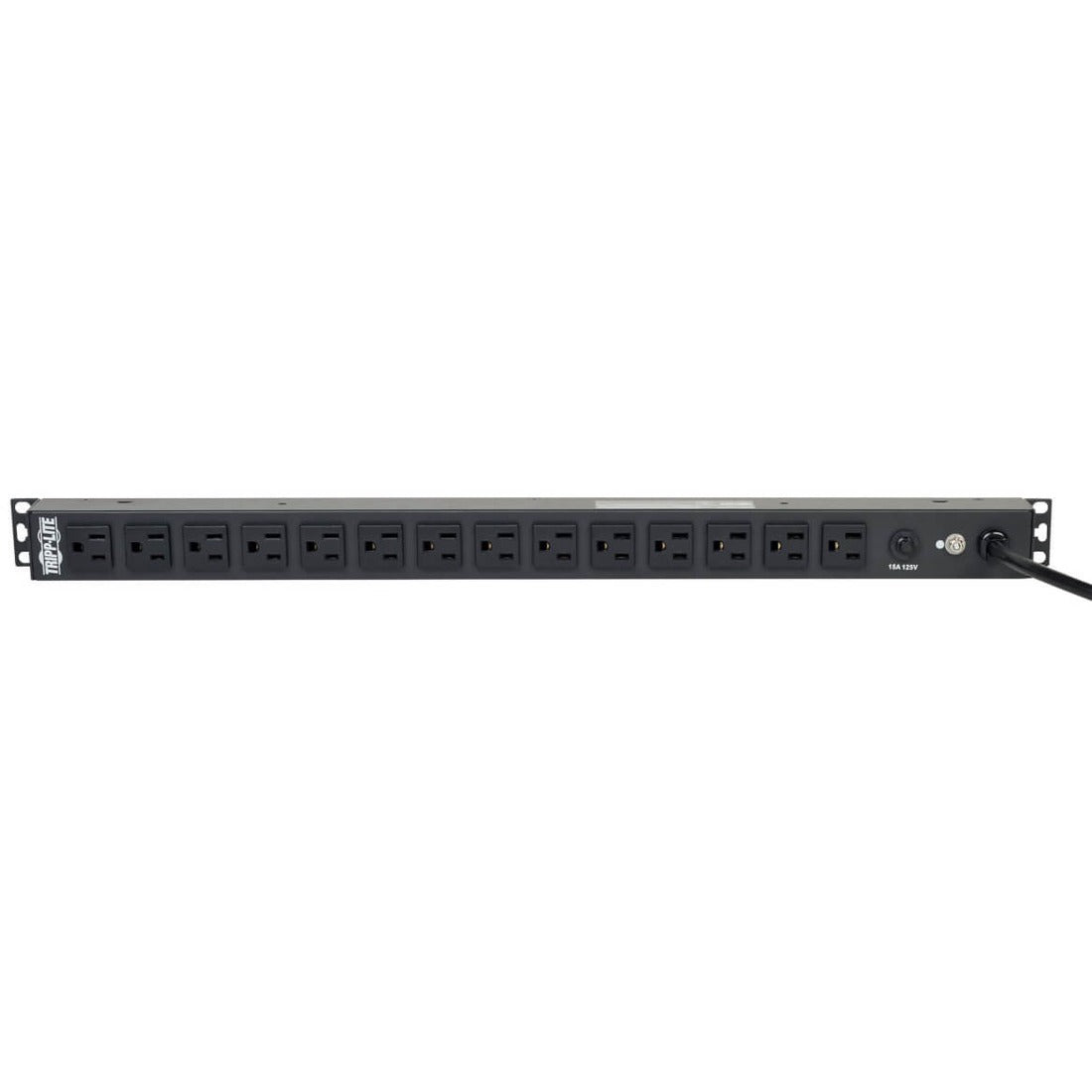 Eaton Tripp Lite Series 1.8kW Single-Phase 120V Basic PDU, 14 NEMA 5-15R Outlets, NEMA 5-15P Input, 15 ft. (4.57 m) Cord, 0U Vertical — PDU1415