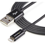StarTech.com 2m (6ft) Long Black Apple�&reg; 8-pin Lightning Connector to USB Cable for iPhone / iPod / iPad — USBLT2MB
