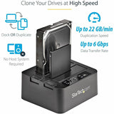 StarTech.com Dual Bay Hard Drive Duplicator Dock, Standalone HDD/SSD Cloner/Copier, USB 3.0 / eSATA to SATA III Hard Drive Cloner — SDOCK2U33RE