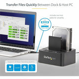 StarTech.com Dual Bay Hard Drive Duplicator Dock, Standalone HDD/SSD Cloner/Copier, USB 3.0 / eSATA to SATA III Hard Drive Cloner — SDOCK2U33RE