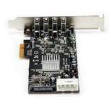StarTech.com 4 Port PCI Express (PCIe) SuperSpeed USB 3.0 Card Adapter w/ 4 Dedicated 5Gbps Channels - UASP - SATA/LP4 Power — PEXUSB3S44V