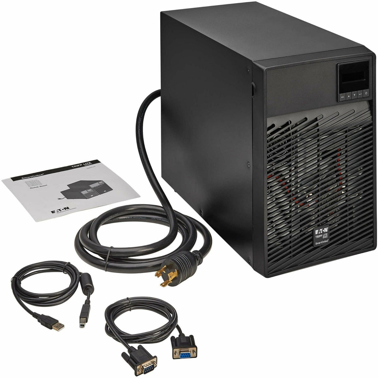 Eaton Tripp Lite Series SmartOnline 3000VA 2700W 120V Double-Conversion UPS - 5 Outlets, Extended Run, Network Card Option, LCD, USB, DB9, Tower — SU3000XLCD