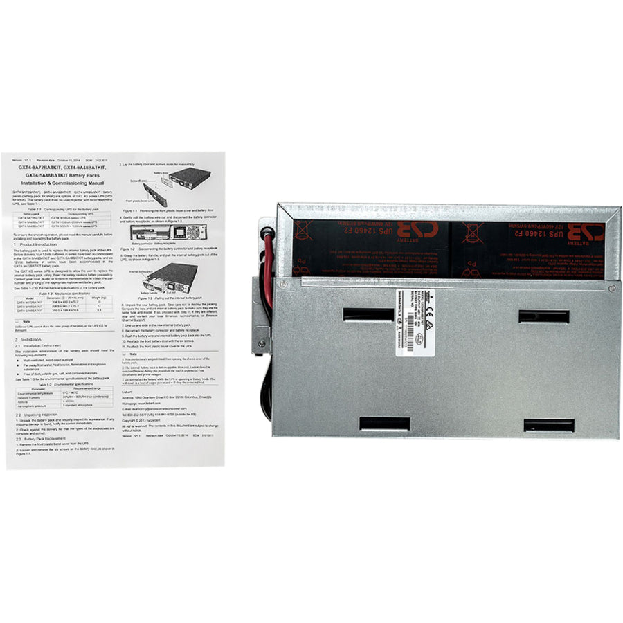 Vertiv Liebert Hot-Swap Internal 9 Ah, 48V Lead-Acid Battery for Liebert GXT4 UPS systems from 1500-2000VA — GXT4-9A48BATKIT