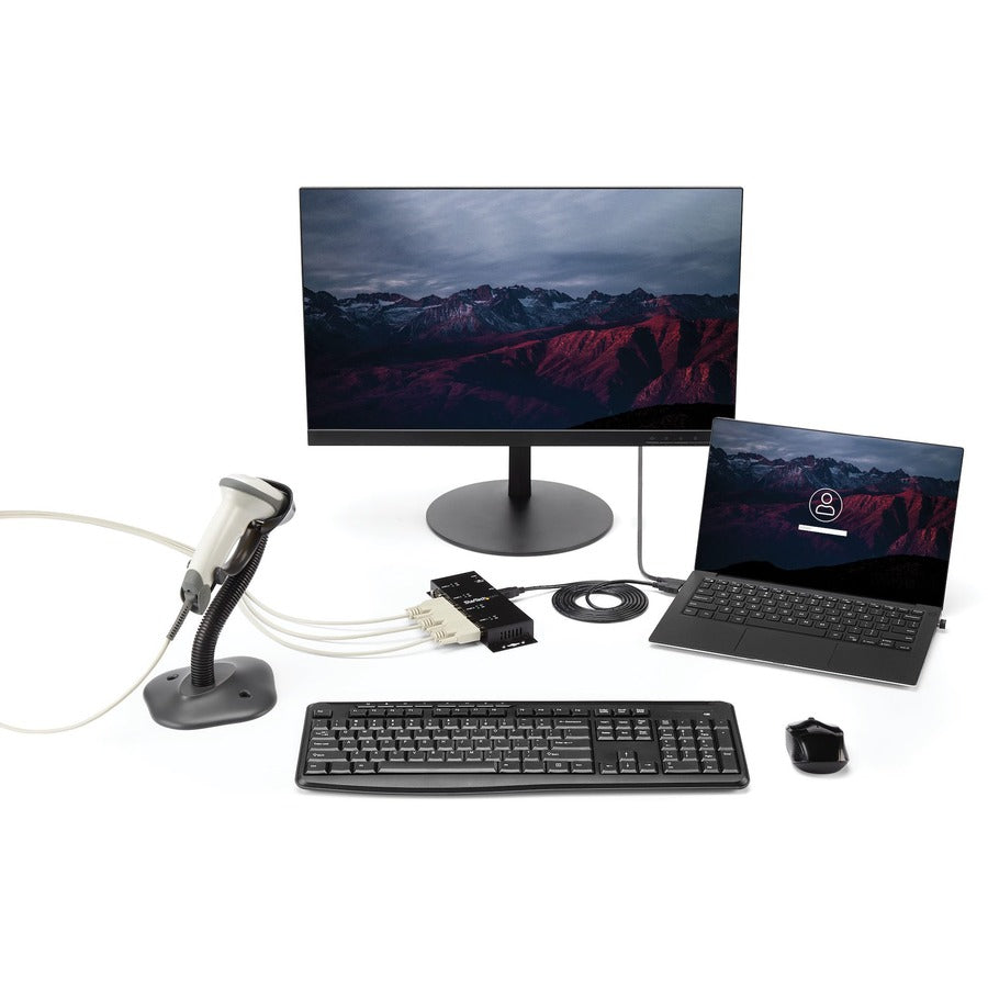 StarTech.com USB to Serial Adapter Hub? 4 Port? Industrial? Wall Mount? Din Rail? COM Port Retention â&acirc;?�" FTDI USB Serial — ICUSB2324I