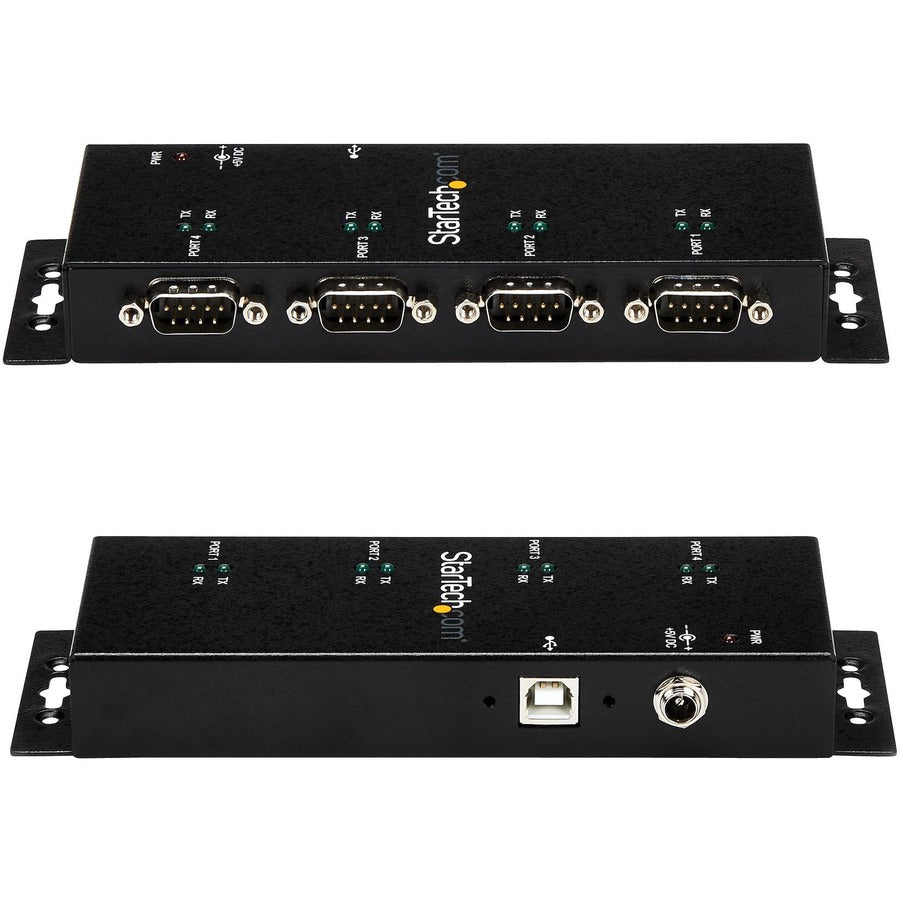 StarTech.com USB to Serial Adapter Hub? 4 Port? Industrial? Wall Mount? Din Rail? COM Port Retention â&acirc;?�" FTDI USB Serial — ICUSB2324I